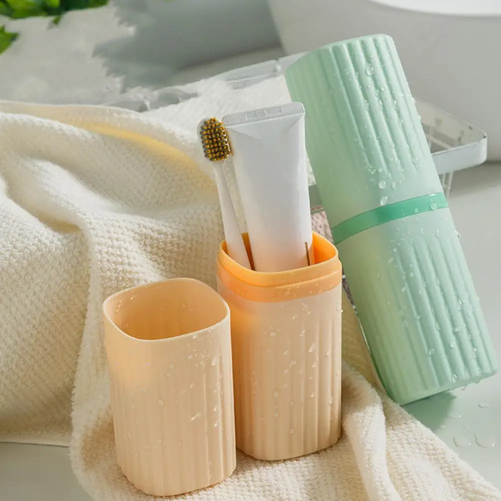 TravelPortableToothbrushCupBathroomToothpasteHolderStorageCase