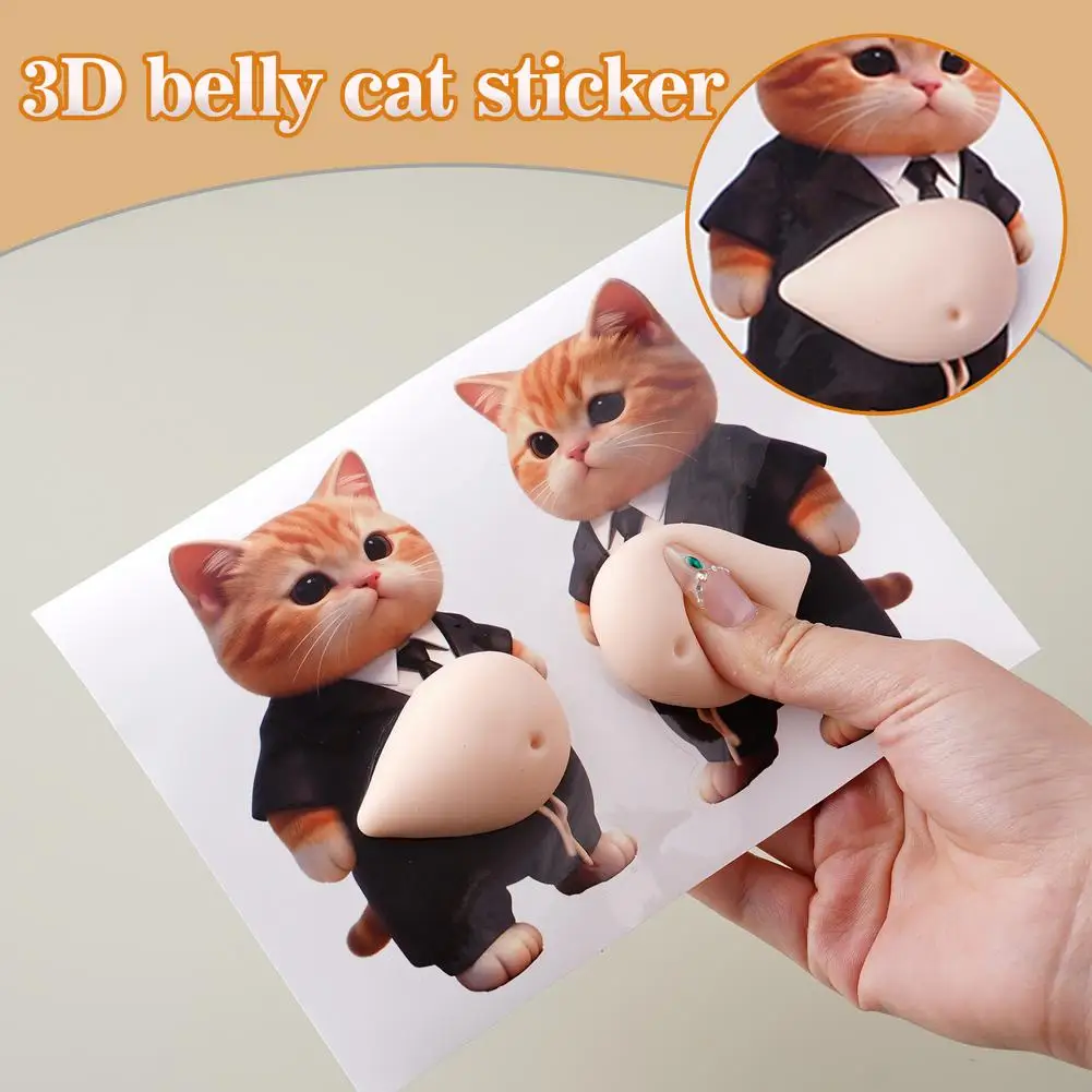Niedliche Welpen 3D Bauch-Aufkleber, Quetschbare 3D Weiche Katzen-Bauch-Sticker für Handyhüllen, Notizbücher, Scrapbooking, DIY-Dekoration – Detail 20