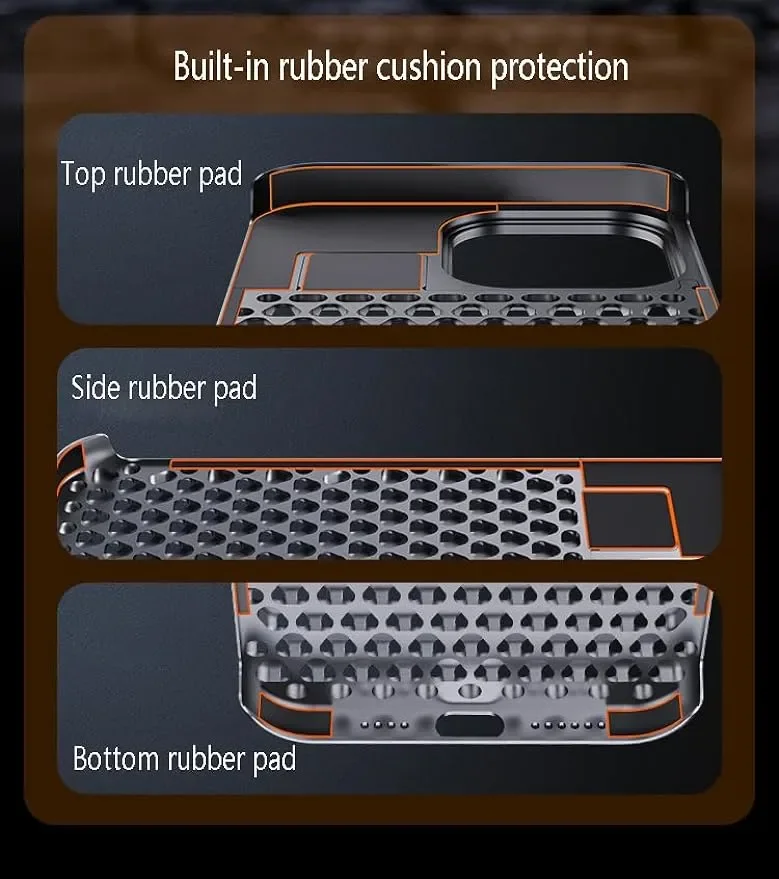 Aromatherapy Phone Case Anti-Scratch Protective Cover Cases Aviation Metal Cooling Simple Shell for iPhone 14 13 12 15 Pro Max