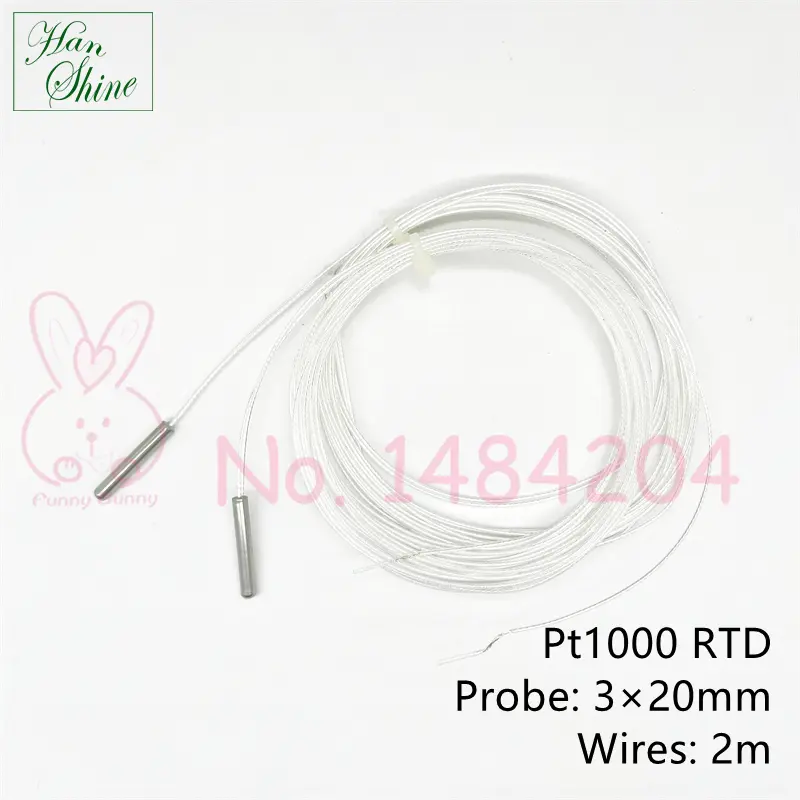 2 PCS PT1000 Probe 3mm*10mm Platinum Resistance RTD Sensor 2 Meter Two Wires FEP Cable Temperature Detector Max. 200 °C image 8