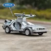 WELLY 1:24 Diecast Alloy Model Car DMC-12 delorean back to the future Time Machine Metal Toy Car For Kid Toy Gift Collection 6