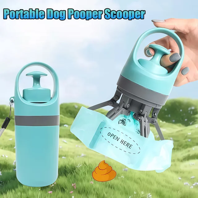 Recogedor portátil para excrementos de perros, limpiador para recoger residuos de mascotas al aire libre 1