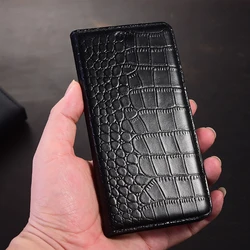 Luxury Cowhide Leather Wallet Flip Phone Case - Premium Protective Cover - Honor 100 Pro (Black)