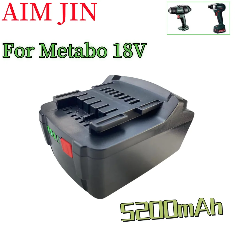 18v-5200ah-lithium-ion-battery-for-metabo-18v-cordless-power-tool-drills-drivers-for-625592000-625591000