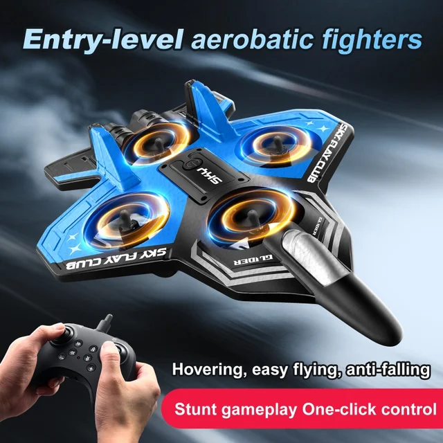 2025 New YP3 Foam Aircraft Remote Control Four Axle Fighter Wrestle Resistant Aerial Stunt Children Model Airplane Gift 1