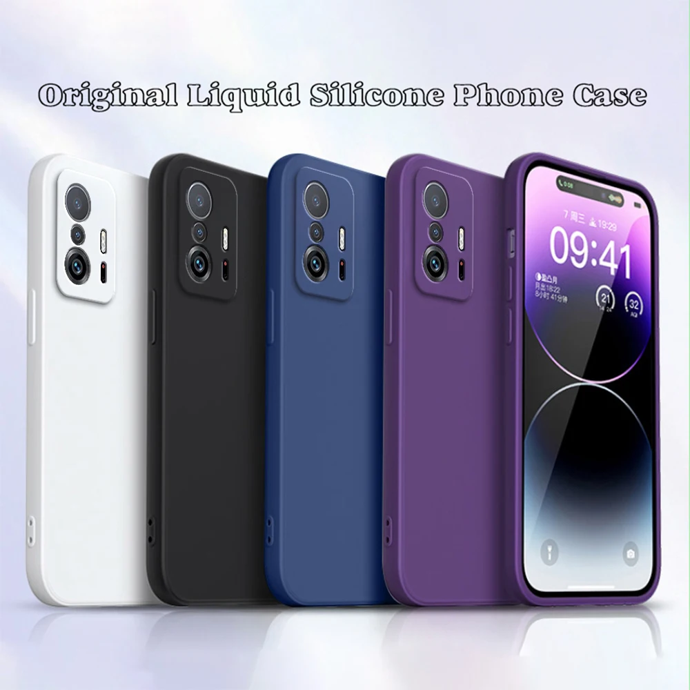 Premium Liquid Silicone Half-Wrapped Phone Cover - Soft Protective Square Shell Housing Accessories