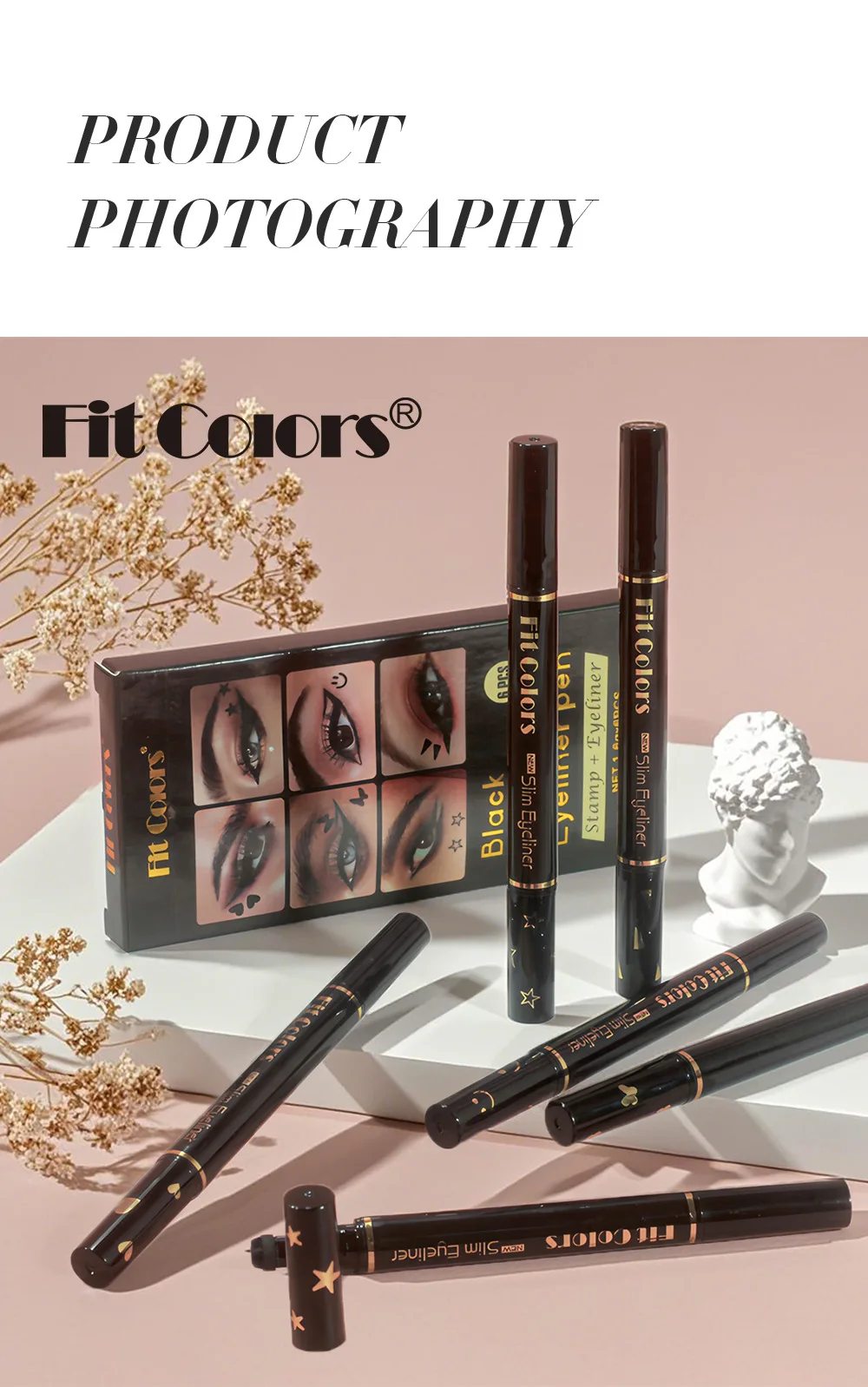Waterproof Liquid Eyeliner Set Double Ended Stamp Makeup Kit_voghion.com