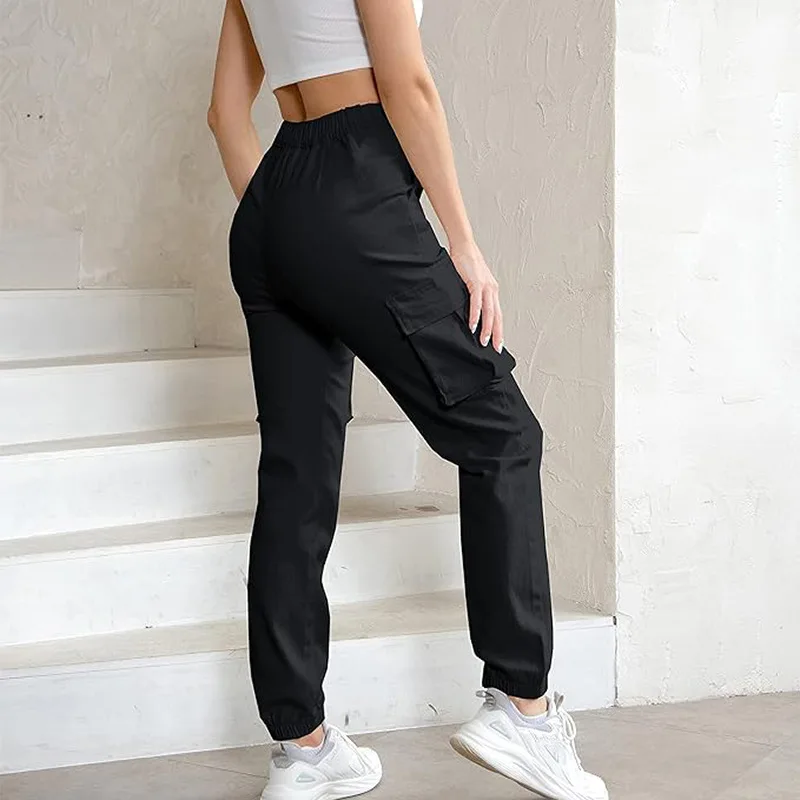 Women's Casual High-waisted Jogging Cargo Belt Pocket Women's Cargo Light Hiking Jogging Pants