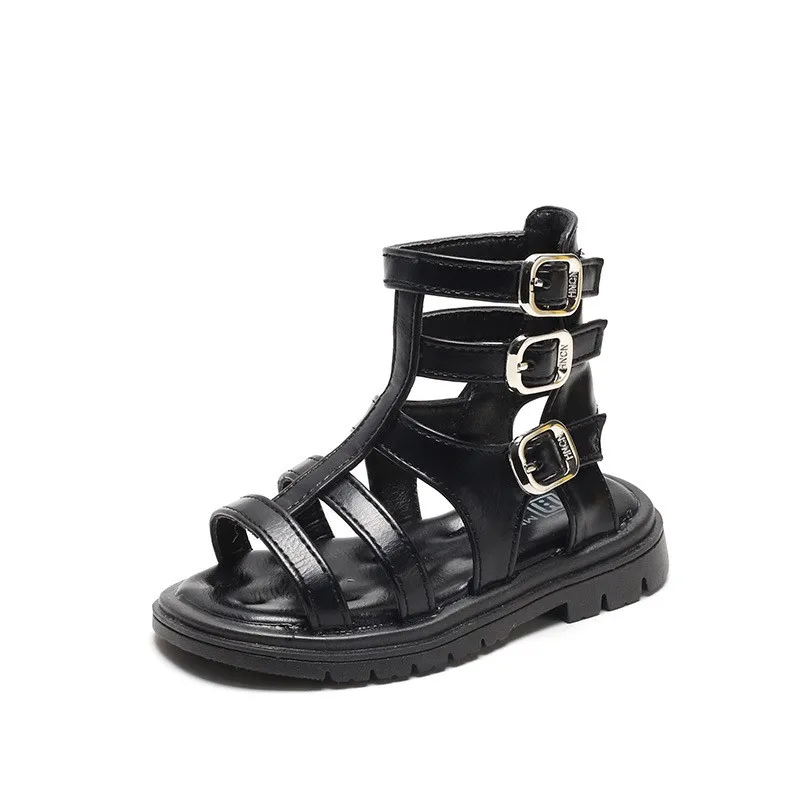 

CUZULLAA Summer Children Girls Strap Beach Sandals Gladiator Shoes For Kids Girls Hook & Loop Fashion Sandals Size 22-36