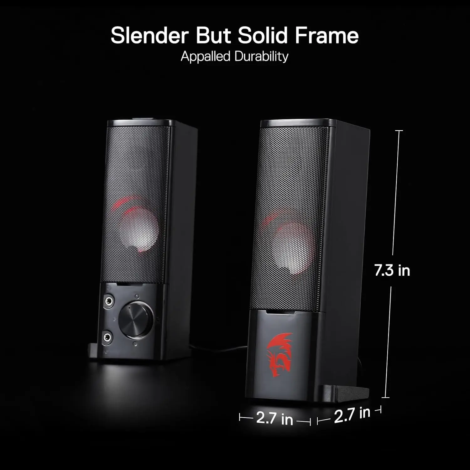 Redragon GS550 PC Gaming Speakers 2.0 Channel Desktop Computer Sound Bar  Quality Bass & Decent Red Backlit 4