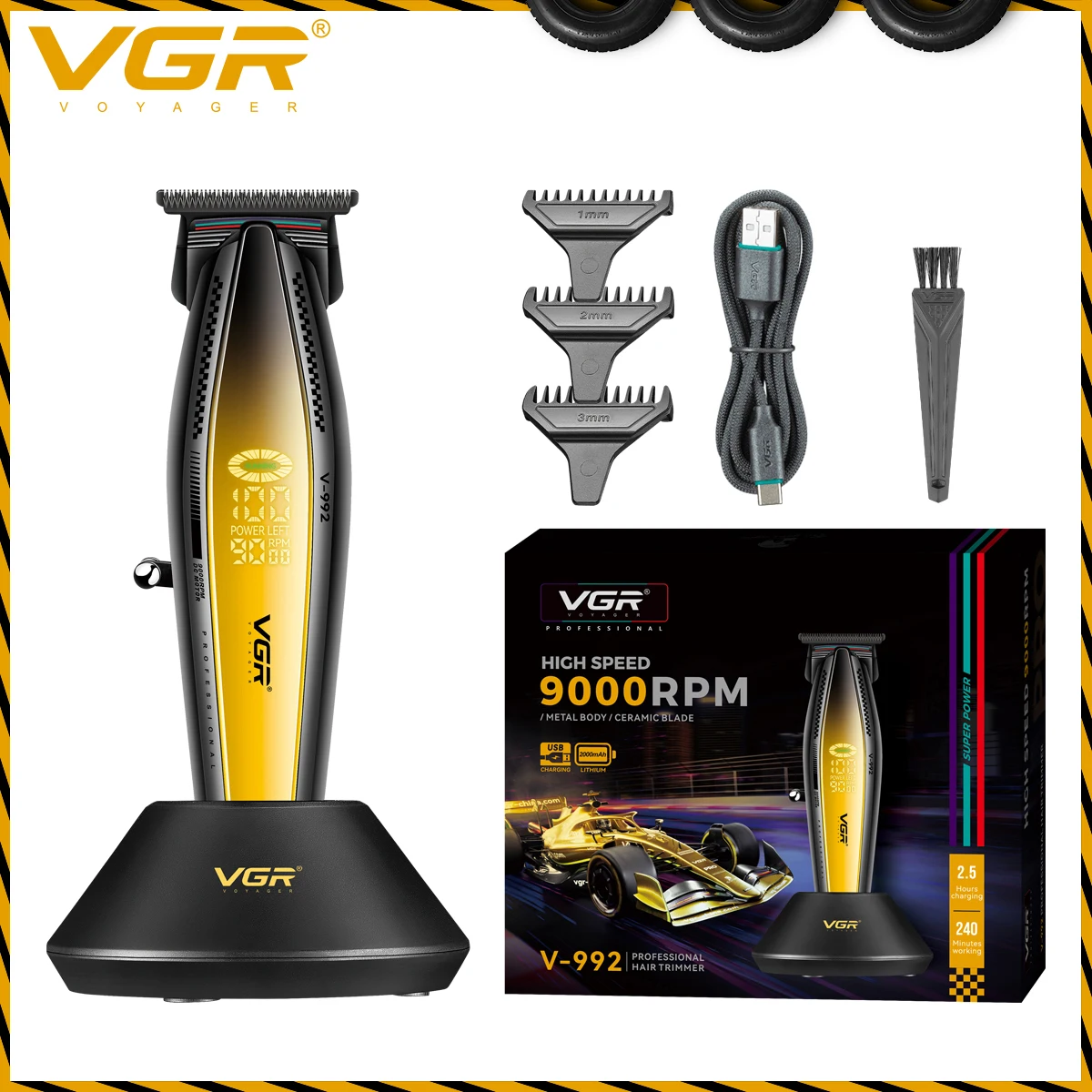 VGR ماكينة تشذيب الشعر ماكينات قص الشعر الاحترافية...