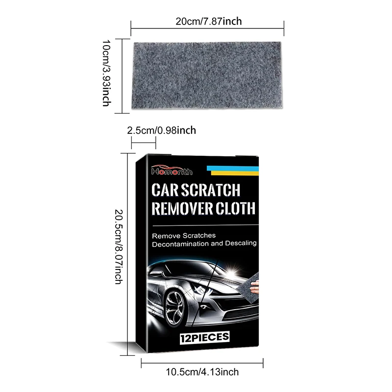 12pcs Nano Sparkle Cloth Magic Car Scratch Remover Car Polise Cleaning Nanosparkle Cloth For Vehicles Paint Deep Scratches