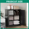 Metal Storage Cabinets with Lock, Small Locker Steel Cabinets, Adjustable Shelves 2 Doors for Home,Office(Black-36) 3