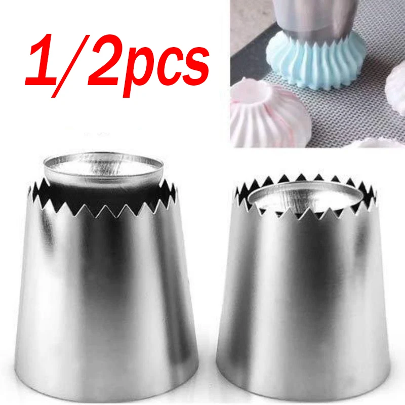 1/2pcs Stainless Steel Romeo Flower Mouth Pastry Nozzles for Confectionery Pastry and Bakery Accessories Cake Tools Utensils