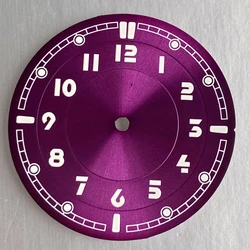 Luminous Black Blue Watch Dial Hand Set for Pilot Diver Watches | 33.5mm (Purple)