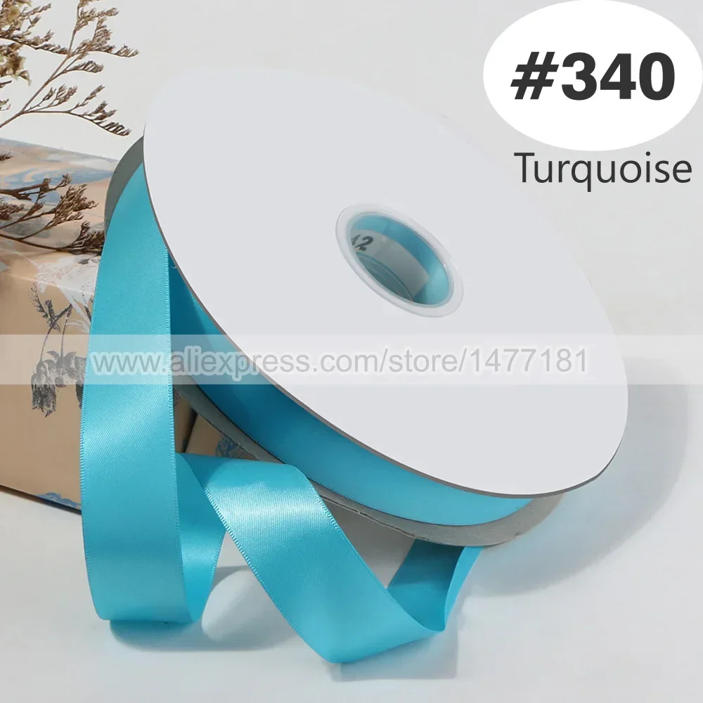 Blue Double Face Satin Ribbon – High-Density Polyester Fabric, Multiple Widths Available, 100 Yards