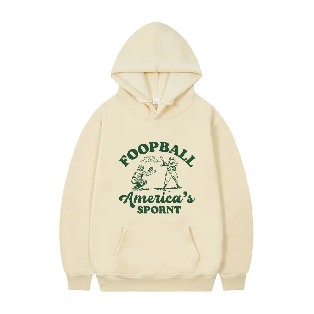 

Foopball America's Spornt Print Hoodie Funny Meme Men Women's Casual Long Sleeve Tracksuit Unisex Fashion Oversized Sweatshirt