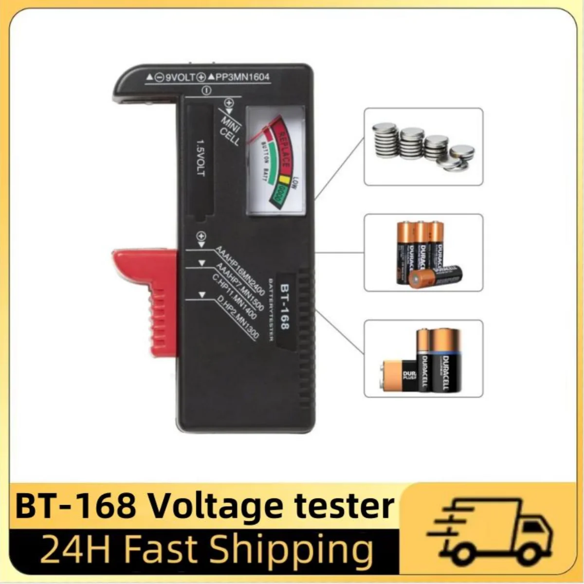 AA/AAA/C/D/9V/1.5V Baterai Tombol Universal Sel Baterai Kode Warna Meter Menunjukkan Volt Tester Checker Daya BT168