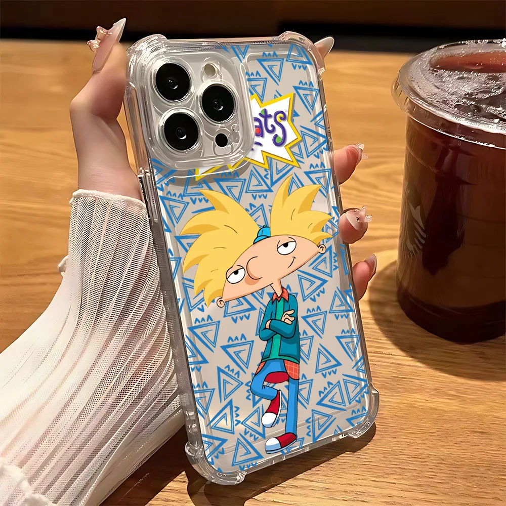 Playful Cartoon Rugrats Phone Case - Durable Clear TPU Cover with Anti-Fall Protection