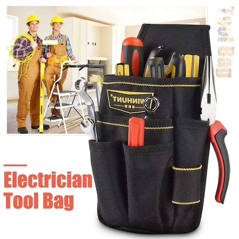 

Electrician Tool Pouch Waist Bag Multi-function Screwdriver Hammer Wrench Drill Storage Tool Bag With Adjustable Belt