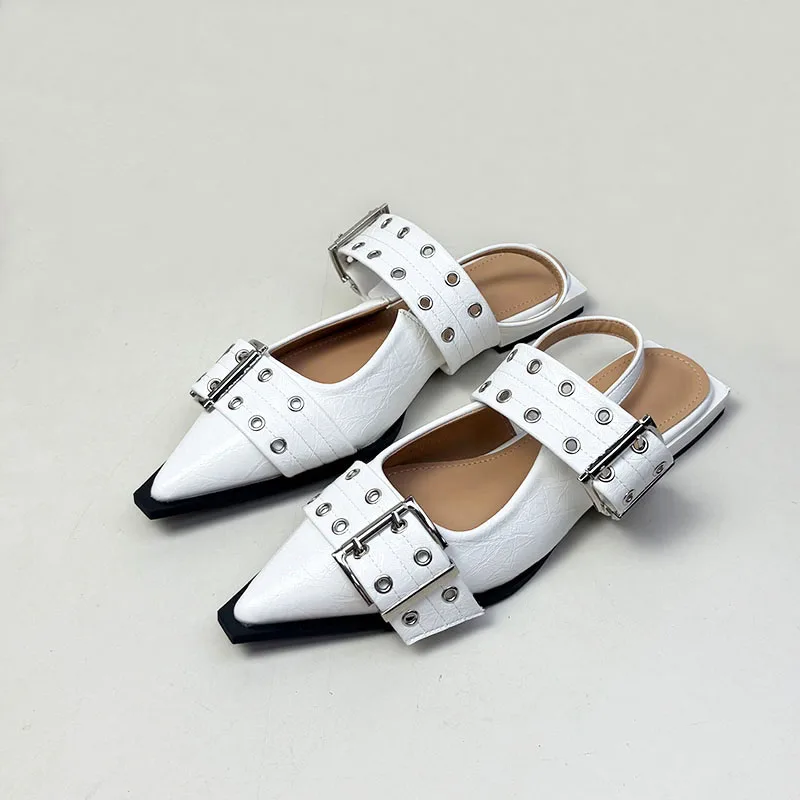 Women slingback sandals women dress shoes women flat shoes fashion buckle women shoes modern sandals casual new spring pointed toe shoes slingbacks footwear ladies flats sandals