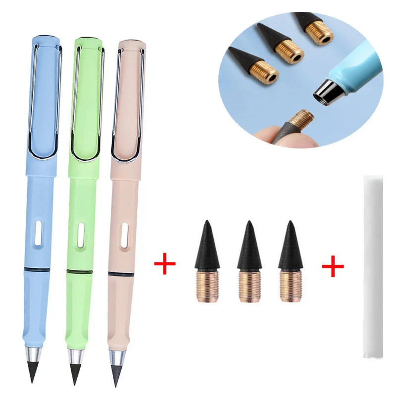 5pcs/set Unlimited Eternal Pencil No Ink Write Magic Pencil for Writing Art Sketch Stationery School Supplies Kawaii Pencils 12pcs soft medium hard carbon sketch write drawing soft medium hard carbon charcoal pencil stationery art supplies sketch pencil