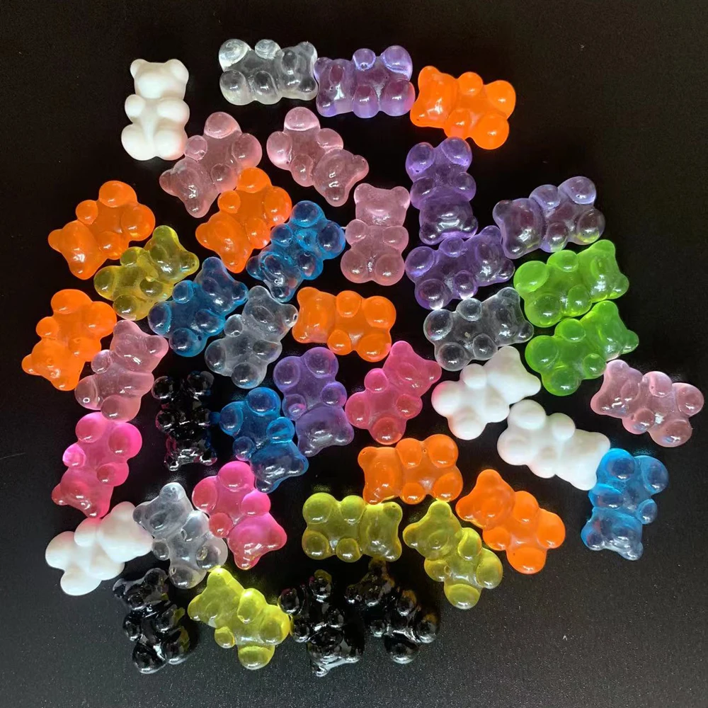 20pcs Jelly Nail Charms Resin Flatbacks Candy Bear Decoration Kawaii Gummy  Bears DIY Craft Accessories Press ON Decor Parts - AliExpress