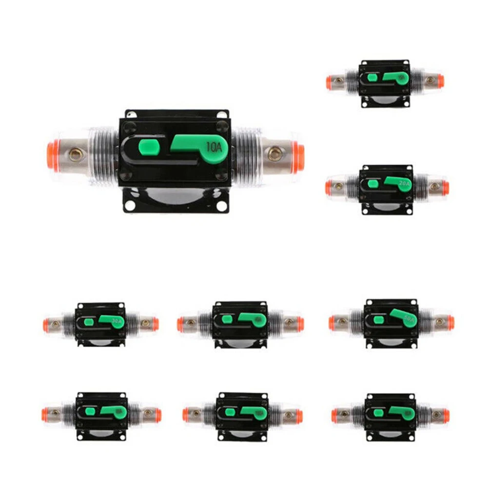 10A-100A A Circuit Breaker Fuse Reset 12V-48V DC Car Boat Auto Circuit Breaker Waterproof Rubber Boots Disconnect Fuse Holders