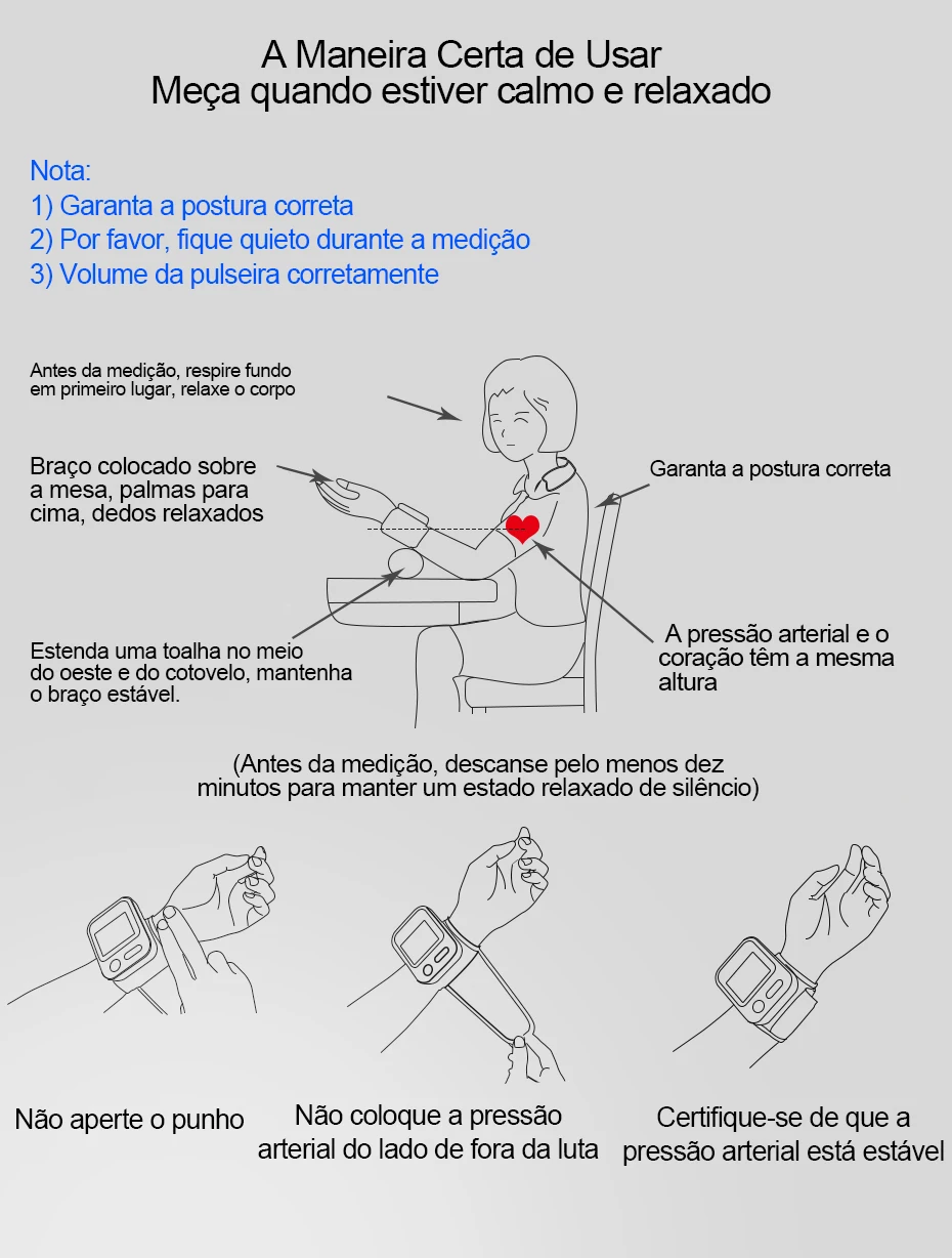 Esfigmomanômetro Automático, Tonômetro, Medidor, LCD