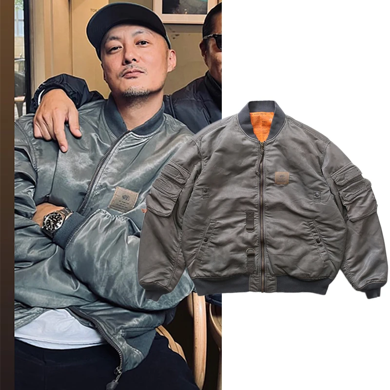 MADNESS WASHED MA1 Parkas 22AW Distressed Wax Dyed Cotton Jackets Men's Baseball Coat New Arrival