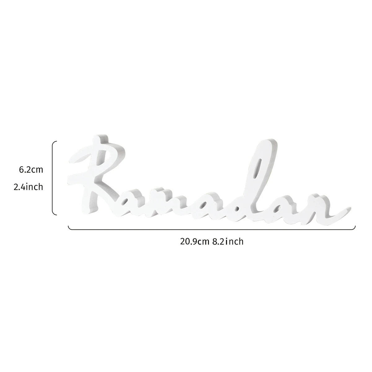 1PC, a simple white Ramadan lettering decorative piece, a Ramadan festival desktop decorative piece