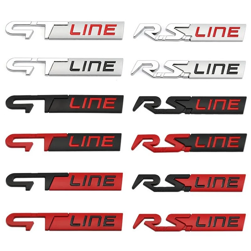 3D Metal Gt Rs Line Boot Posteriore Side Emblem Sticker Decalcomanie Per Renault Logan Clio Megane 2 3 4 Captur Twingo Duster Kadjar