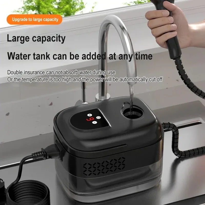 Pulitore a Vapore ad Alta Pressione e Alta Temperatura da 1500W con Telecomando Multifunzionale per Cappa da Cucina e Auto - immagine 4