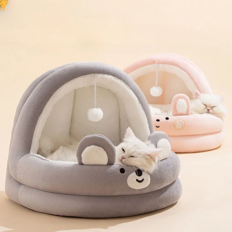 

Pet Cat Nest Dog Beds for Small Dogs Semi-closed House Fluffy Soft Puppy Beds Cradle Sleep Warm Cat Villa Pet Supplies