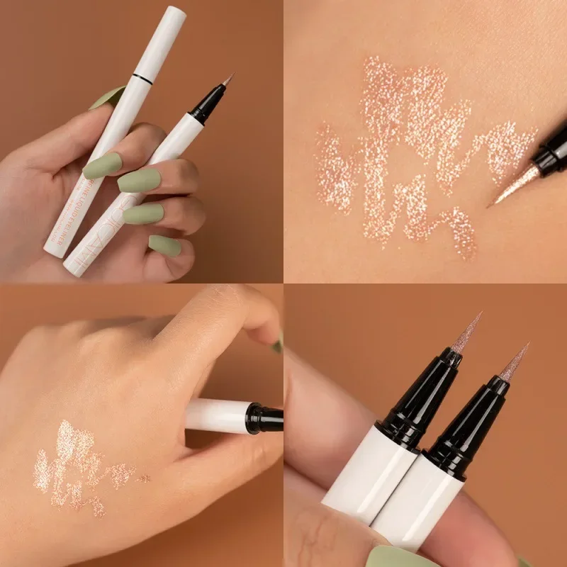 Shimmer Highlighter Pencil Smooth long lasting Waterproof Diamond Champagne Gold Pink Brighten Eye Shadow Pen eyeshadow pencil,eyeshadow pen