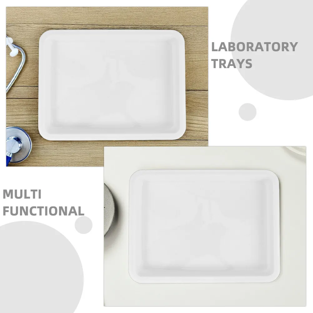 4Pcs 실험실 화학물질 보관 트레이 과학적 샘플 처리 실험실 트레이 실험 액세서리용 대형 플라스틱 트레이