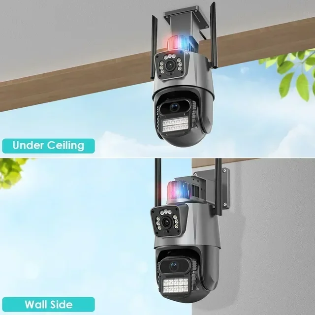 8MP 4K Wifi Camera Dual Lens Security Protection Waterproof Security CCTV Video Surveillance Camera Police Light Alarm IP Camera - Image 6