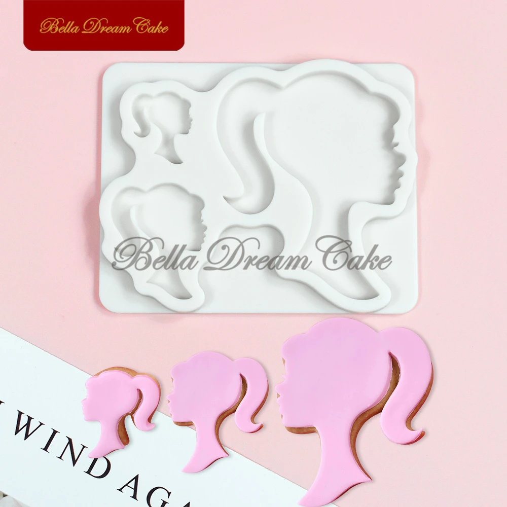 3D Fashion Girl Design Silicone Mold Chocolate Fondant Cupcake Mould DIY Clay Resin Model Cake Decorating Tools Kitchen Bakeware silicone mold flower silicone mould