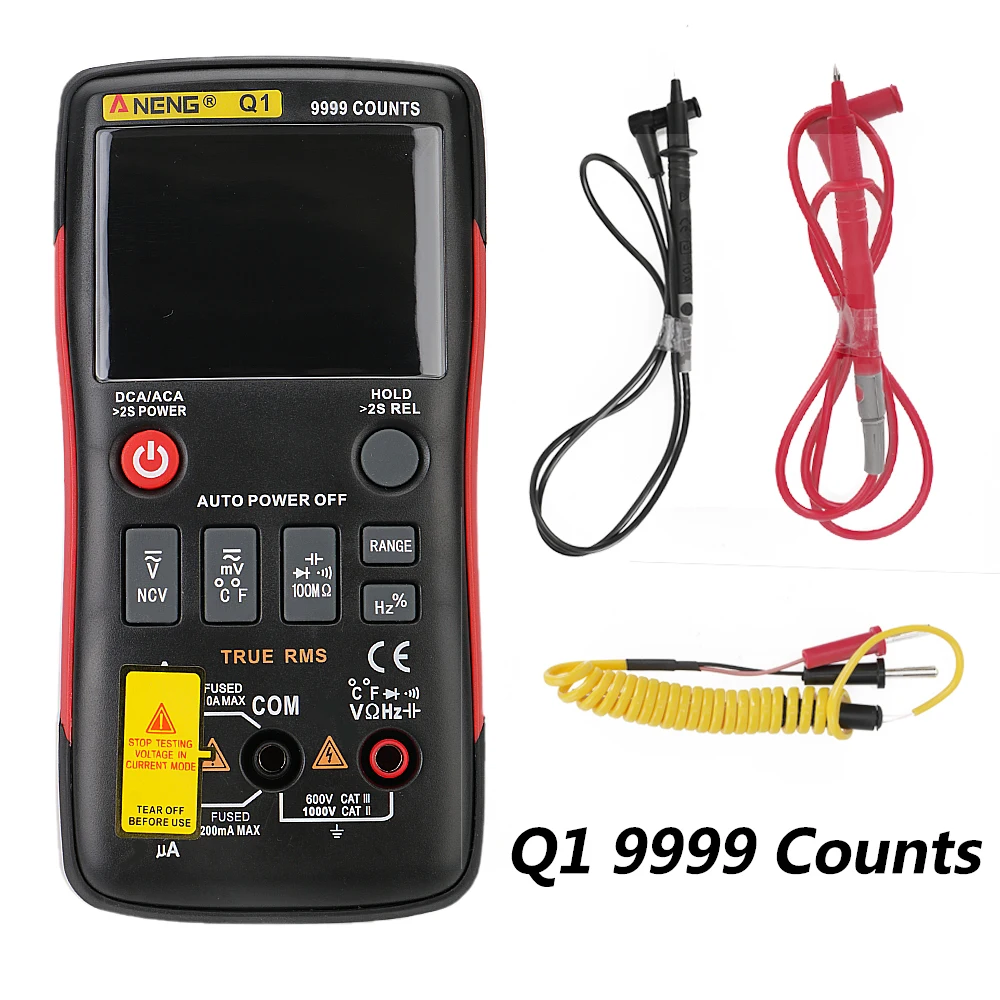 

Capacitor Ohm 9999 Analog Tester Q1 Digital Multimeter Auto Wire Test Meter True RMS Professional DIY Transistor Lcr Meter