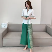 Vêtements de Travail pour Femme, Chemise et Pantalon Imbibés, Hôtel, WaClaBeauty Salon Spa Énergie des Ongles, Bain de Pieds, Salopette de Technicienne, Uniforme 2