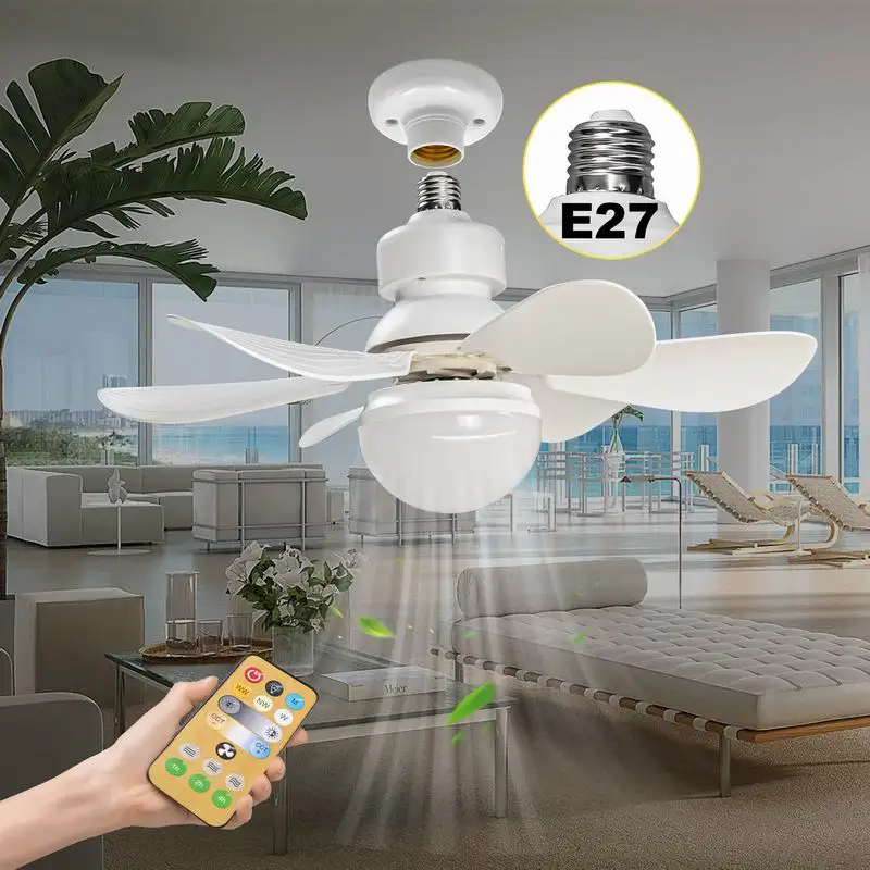Ceiling Fan Lights E27 LED 40W Silent Electric Ceiling Fan Lamp With Remote Control Fans Lights for Living Room 85-265V