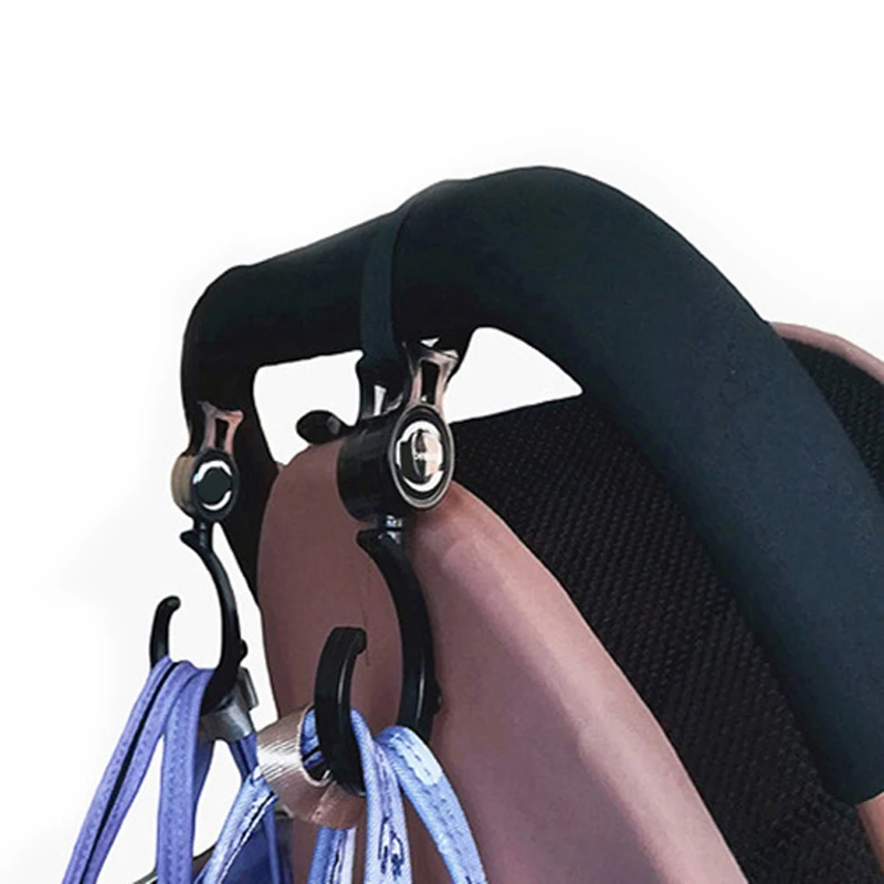 Stroller Hook 2pcs Baby Hanger Baby Bag Stroller Hooks Pram Rotate 360 Degree Car Accessories Stroller Organizer Accessories