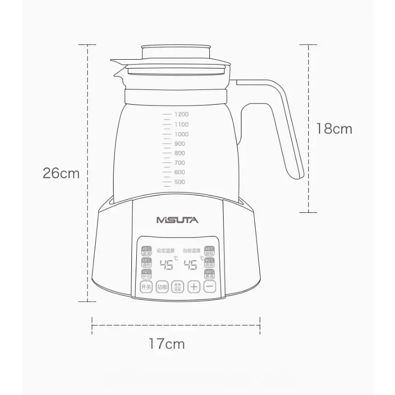 Milk Regulator Kettle 1.2L Infant Thermostatic Milk Regulator Kettle Hot Water Smart Insulation Pot Automatic Milk Warming Warm Powder GL41