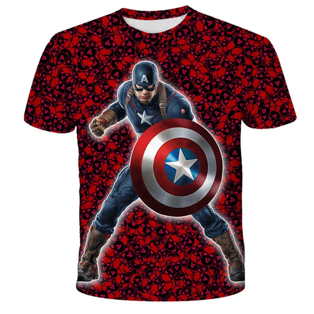 

Captain America Short Sleeve Kids Sports T-shirt Boys Girls Summer Sports Short Sleeve Superhero Round neck Kids Short sleeve