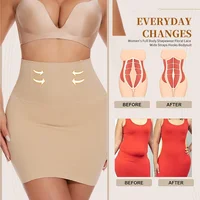 Demi-glissement Shapewear pour femmes sous les robes, culotte intégrée, taille haute, contrôle du ventre, jupes, rehausseur de fesses, robe modelante 3
