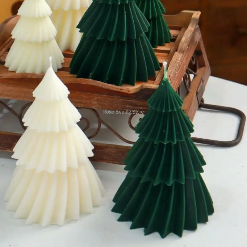 thumbnail image 2 of Molde de silicona para velas de árbol de Navidad en 3D, kit para hacer velas navideñas, jabón hecho a mano, yeso, resina, herramientas para hornear, regalos navideños, 2 of 5