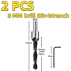 High - Speed Steel Chamfer Drill Bit Set for Woodworking & Counterboring (8MM Silver)