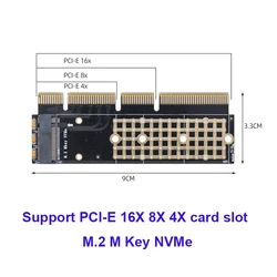 High-Speed M.2 NVMe to PCIe 3.0 SSD Adapter Card (A PCIE X4 X8 X16)