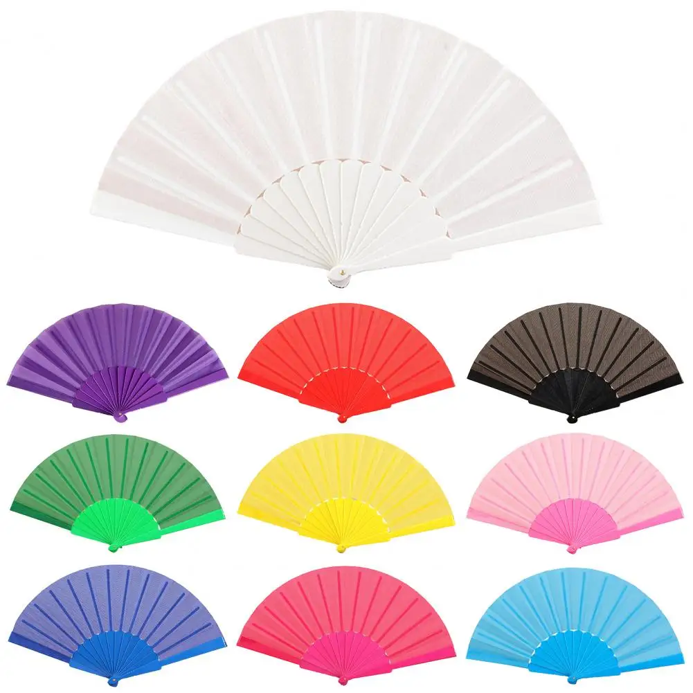 Portable Fan Folding Fan Hand Fan Floral Lace Folding Fan Solid Color Strong Structure Portable Handheld Fan for Weddings Parties Travel Portable Women Fans