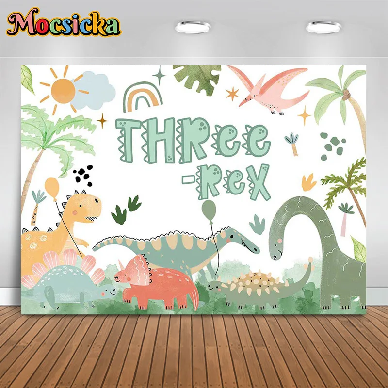 

Mocsicka Photography Backdrop Dinosaur Forest Background Decor Baby Shower Boy Girl Birthday Party Kids Photo Studio Banner